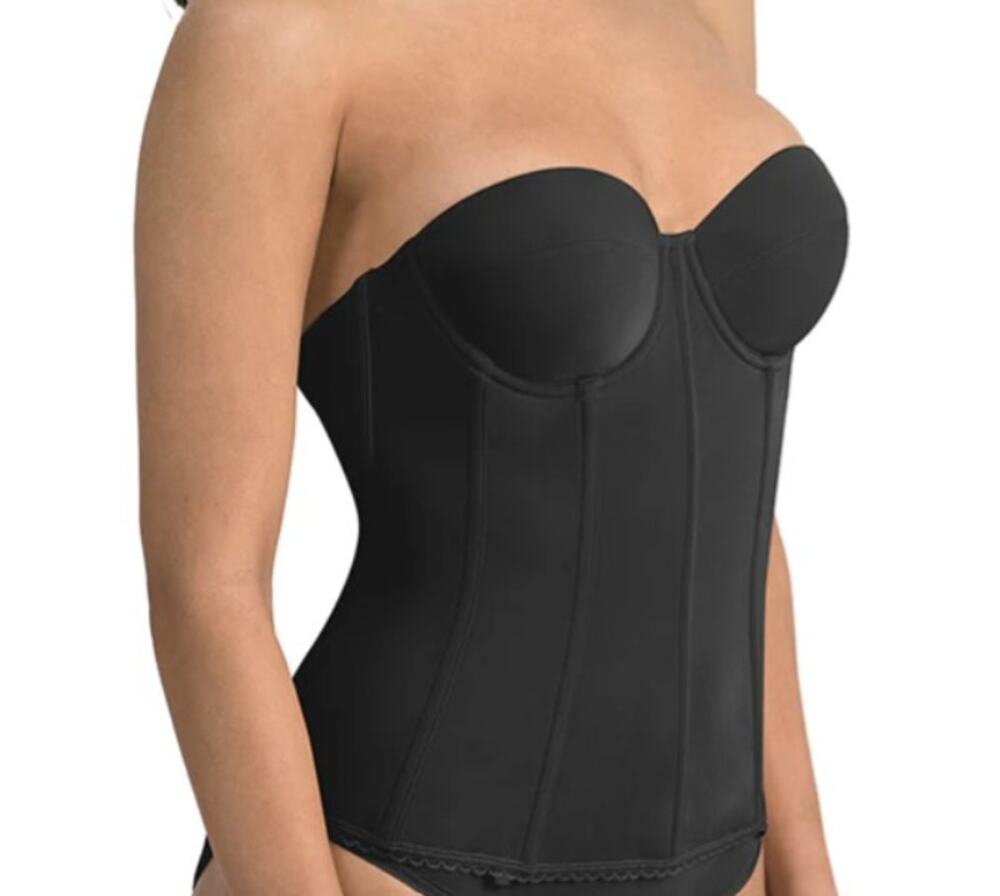 Dominique Brianna Low Back Strapless Longline Bra Size 38B Glam Prom Smoothing